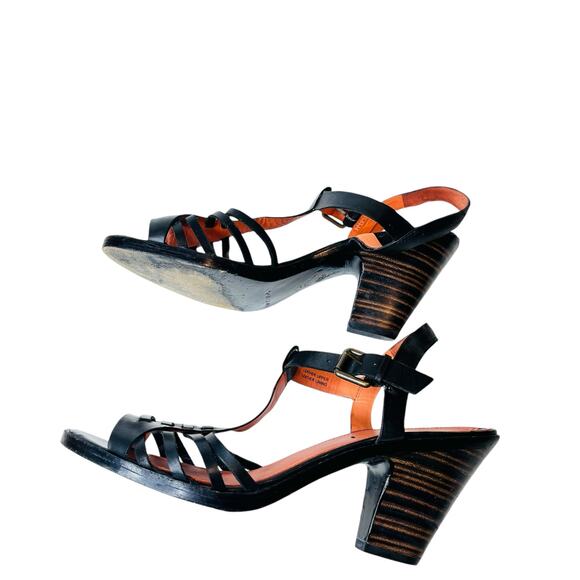Via Spiga Black Leather Sandals Heels 8.5 - Picture 4 of 13
